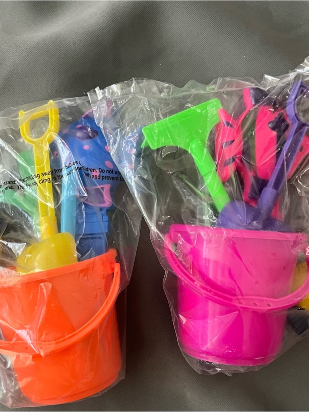 Bright Pink & Orange Beach MINI Toy Bucket Sets - Party & Play -